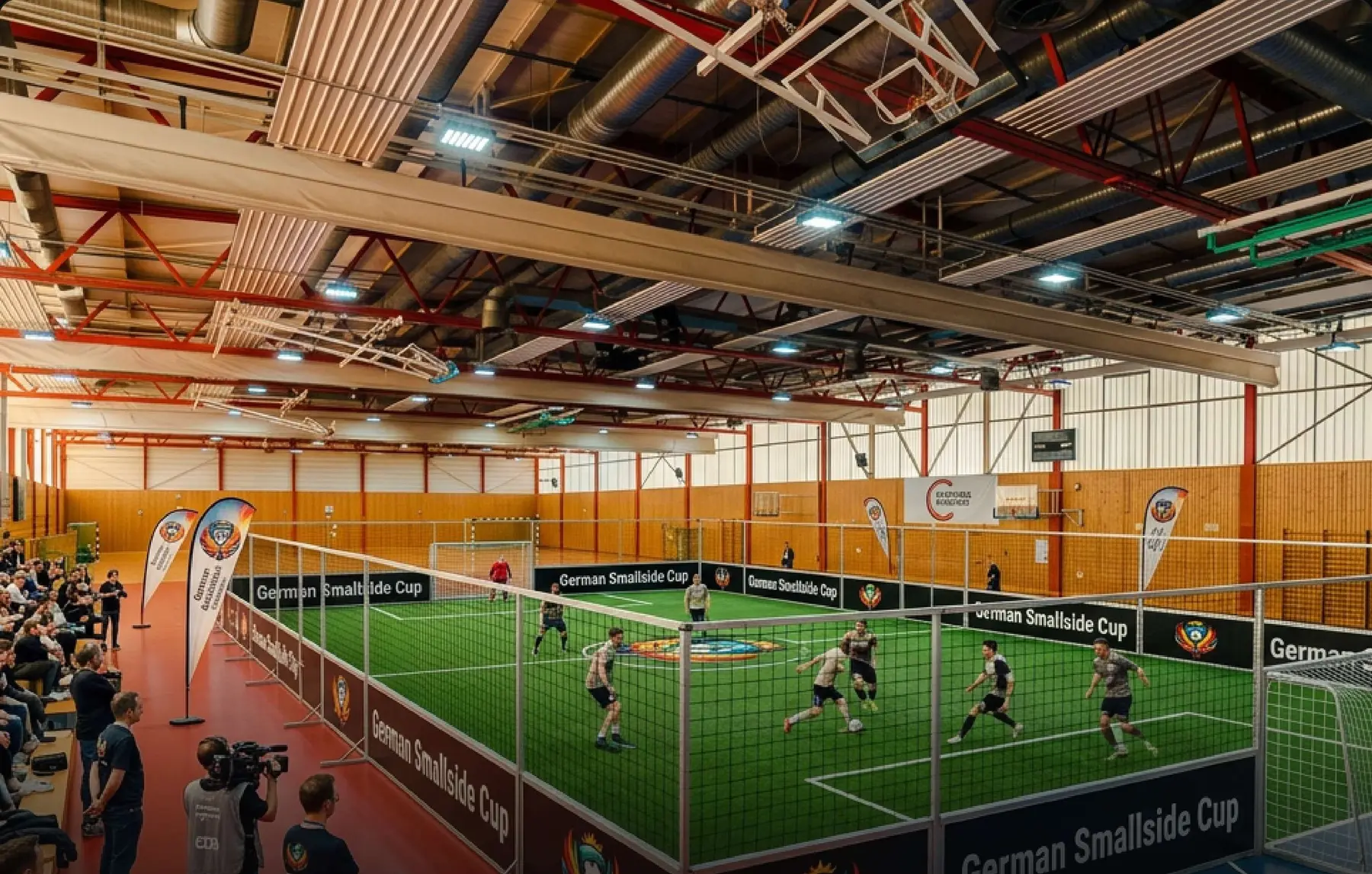 Visualisierung des Courts in der Fabriksporthalle Fechenheim
